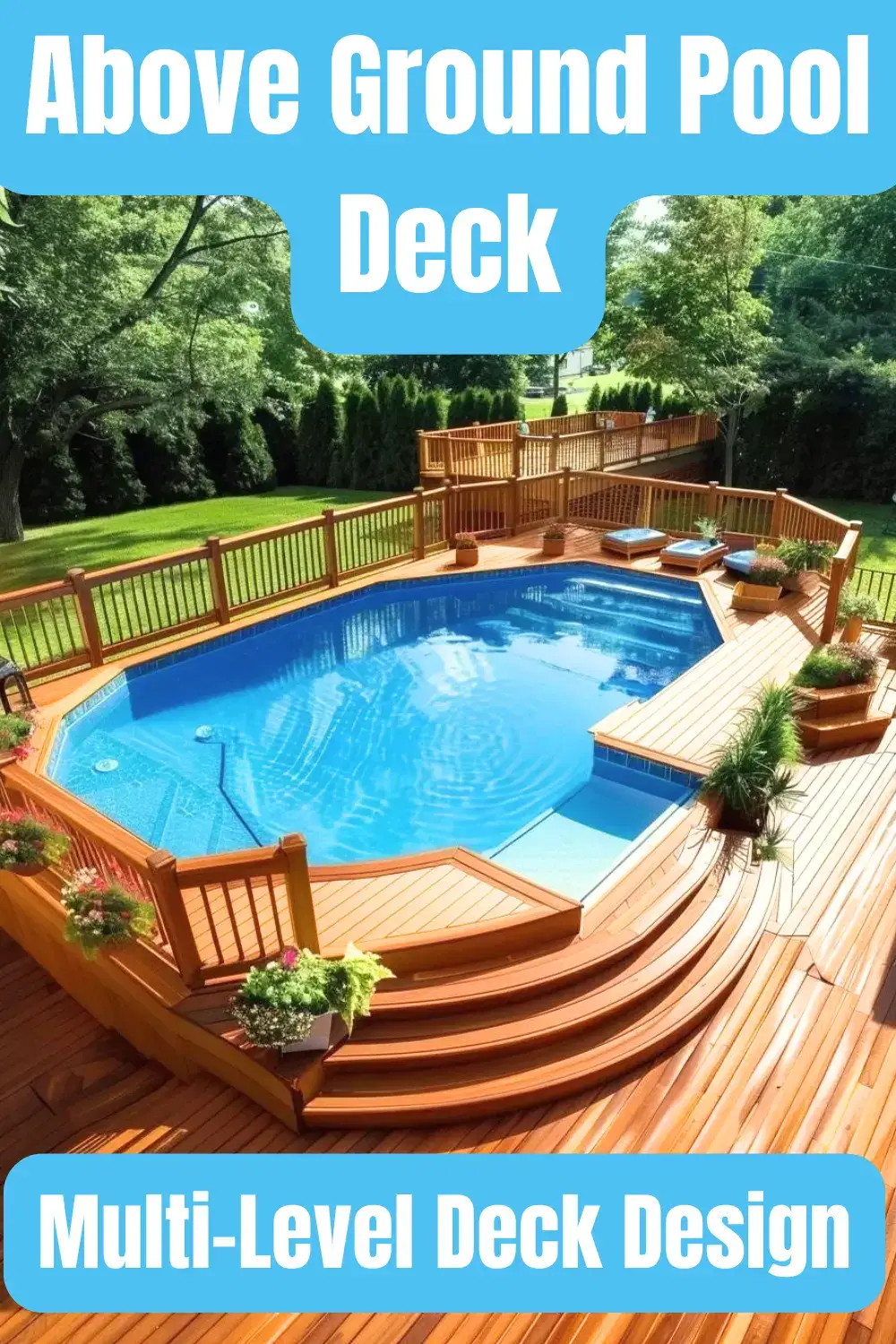 Above Ground Pool Deck Multi-Level Deck Design Above Ground Pool Deck Multi-Level Deck Design