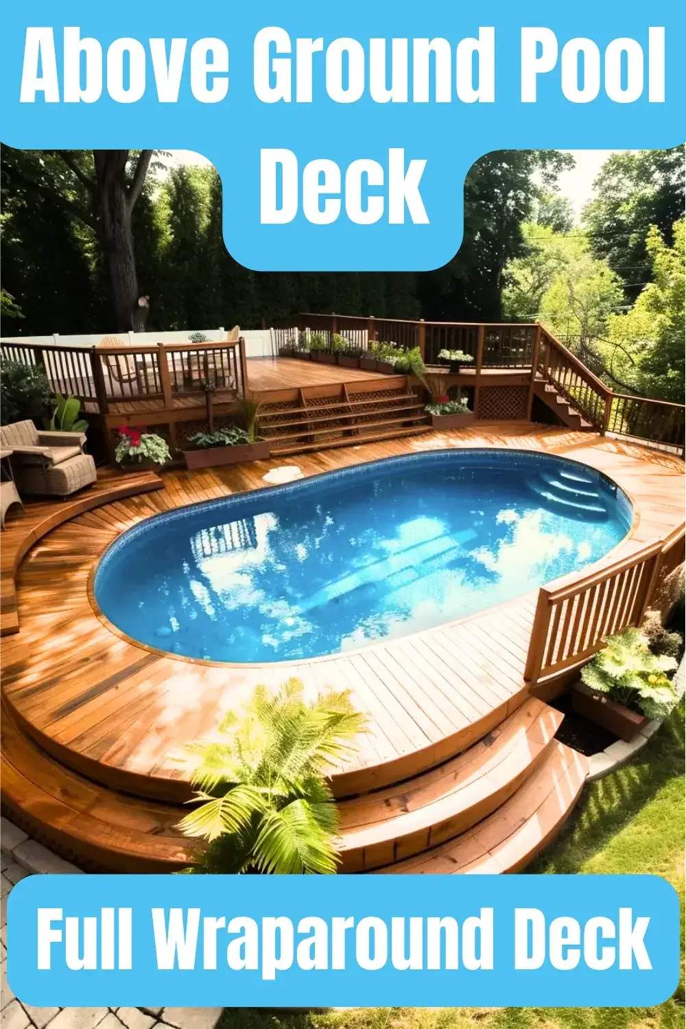 Above Ground Pool Deck Full Wraparound Deck